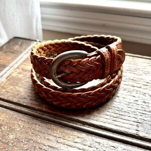 Full Grain Cowhide Braided Leather Belt Size 38‎